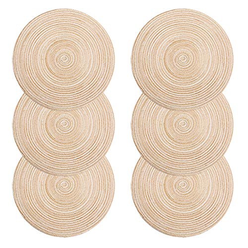 dor/é KACTZDZ Lot de 6 Sets de Table Ronds en PVC avec Isolation /à Chaud /Étanche Antid/érapant 38 cm
