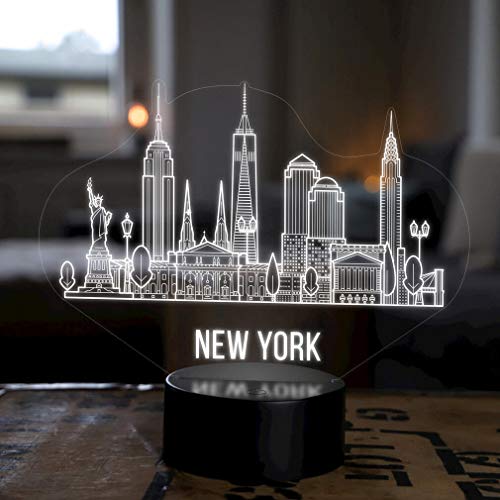 Lampe Led Deco New York City Skyline Elbeffekt Usa Amrique Dcoration  
